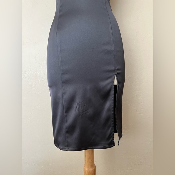 Aritzia Wilfred Gray Midi Satin Dress - Picture 3 of 6